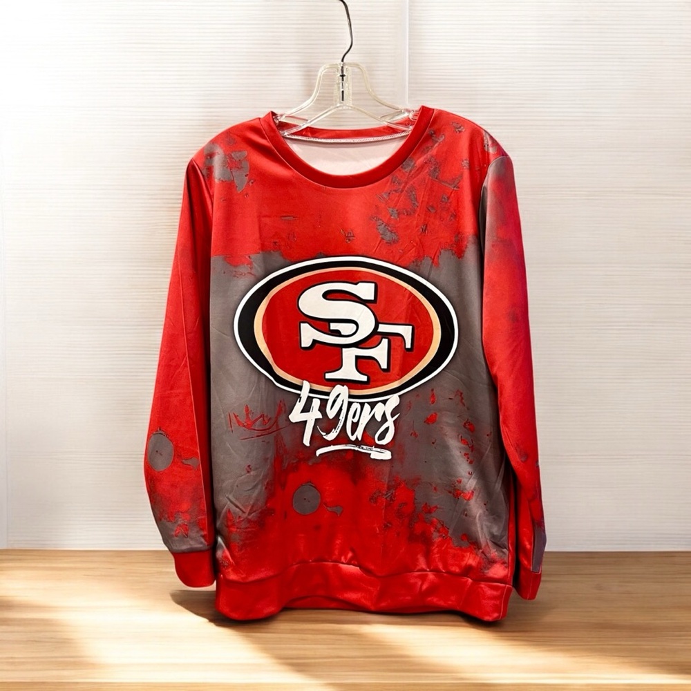 NWOT San Francisco 49ers Crew Neck Polyester Spandex Unisex Size Large